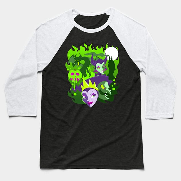 Neon Villains Baseball T-Shirt by DarkSemanyk